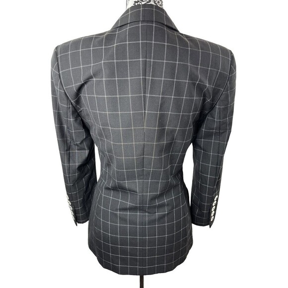 ESCADA MARGARETHA LEY 100% New Wool BLAZER WINDOWPANE Black/White Small Clueless - Picture 6 of 15